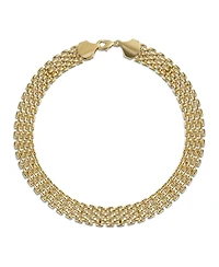 Bling Jewelry Jewelry Set Classic Panther Link Collar Necklace and Bracelet Yellow Gold Plated