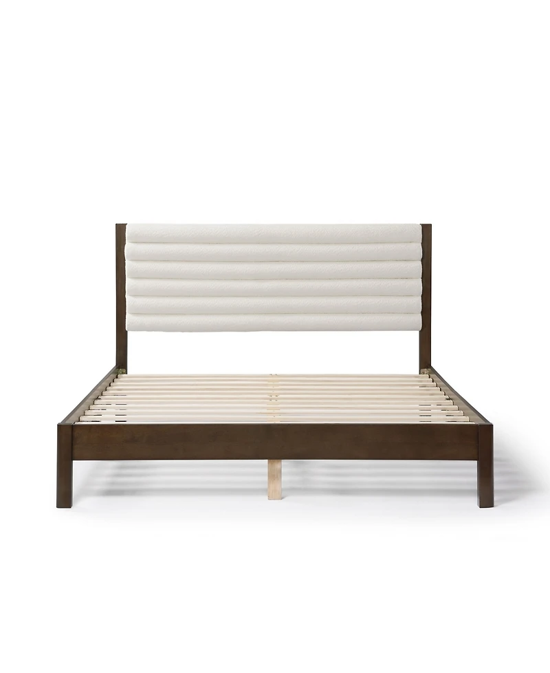 Furniture of America Adin Queen Size Boucle Fabric Upholstered Bed