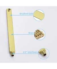 Slickblue Wall-Mounted Shower Faucet Combo Set Rainfall Shower Head & Handheld, Brushed Gold Finish