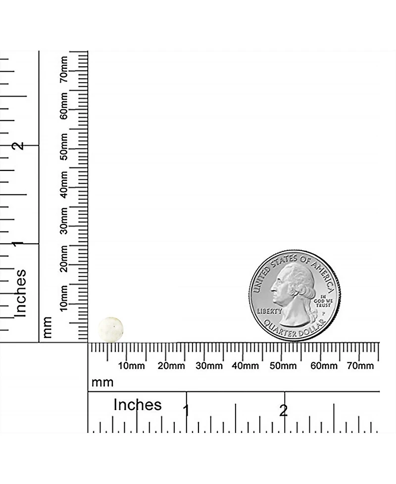 Bling Jewelry Elegant Real 14K Yellow Gold Round Natural Stone Bead Ball Stud Earrings 6MM