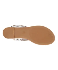 New York & Company Women's Nikki Hooded Perforated Thong Sandal