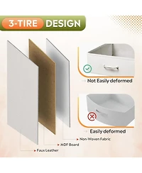 2 Drawer Mobile File Cabinet, Rolling Printer Stand with Open Storage Shelf, Fabric Vertical Filing Cabinet fits A4 or Letter Size for Home Office,Whi