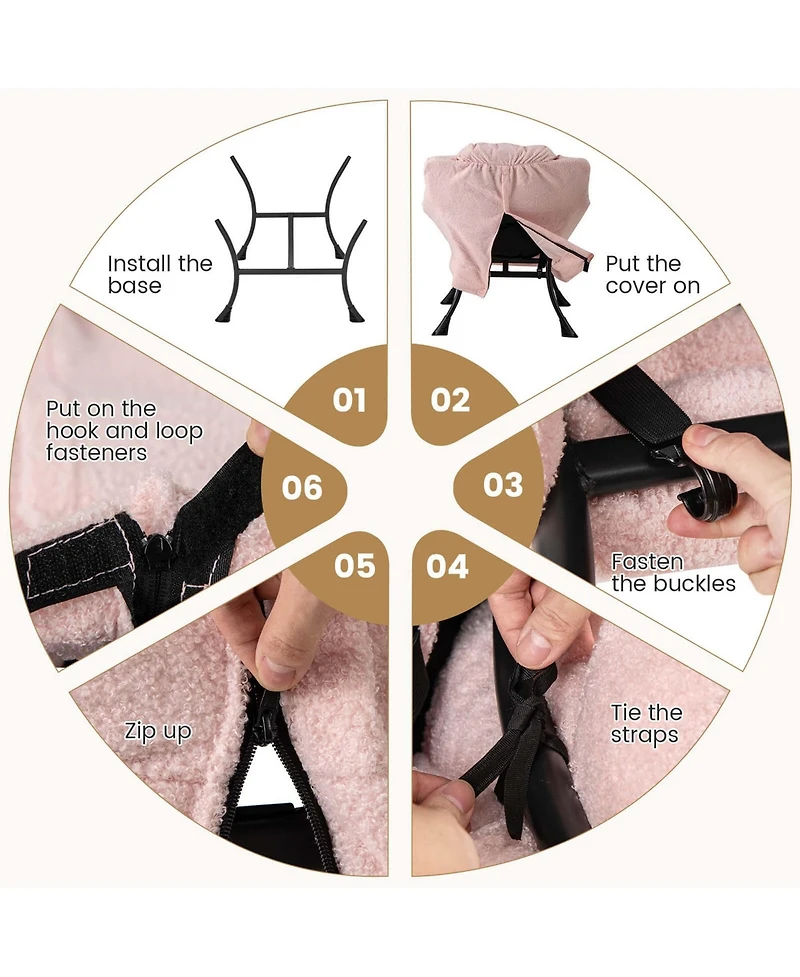 Costway Lazy Sofa Chair Accent Leisure Armchair with Folding Footrest & Storage Pocket