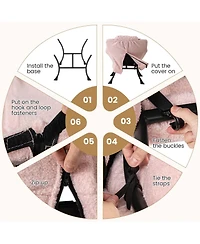 Costway Lazy Sofa Chair Accent Leisure Armchair with Folding Footrest & Storage Pocket