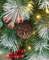 Glitzhome Pre-Lit Pine Artificial Christmas Porch Tree, 4 Feet