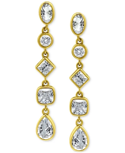 Giani Bernini Cubic Zirconia Linear Drop Earrings (3-1/2 ct. t.w.) 18k Yellow Gold Over Sterling Silver, Exclusively at Macy's