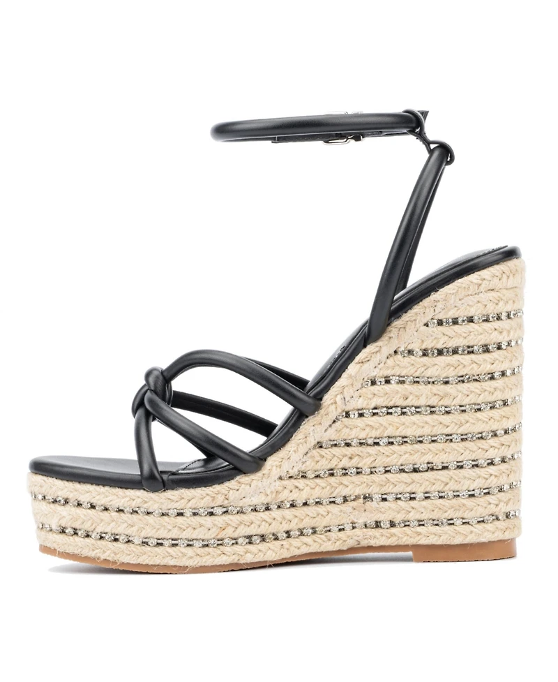 Electra Women's Rhinestone Embedded Wedge Sandals