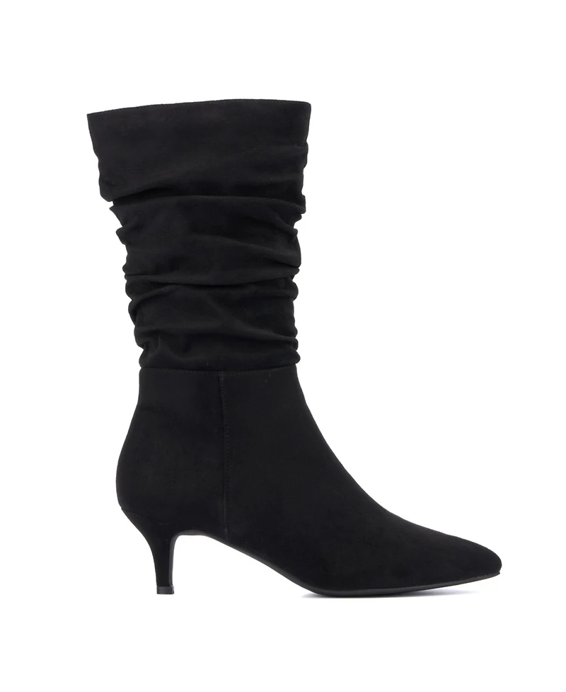 Women's Mette- Kitten Heel Ruched Pointy Boots