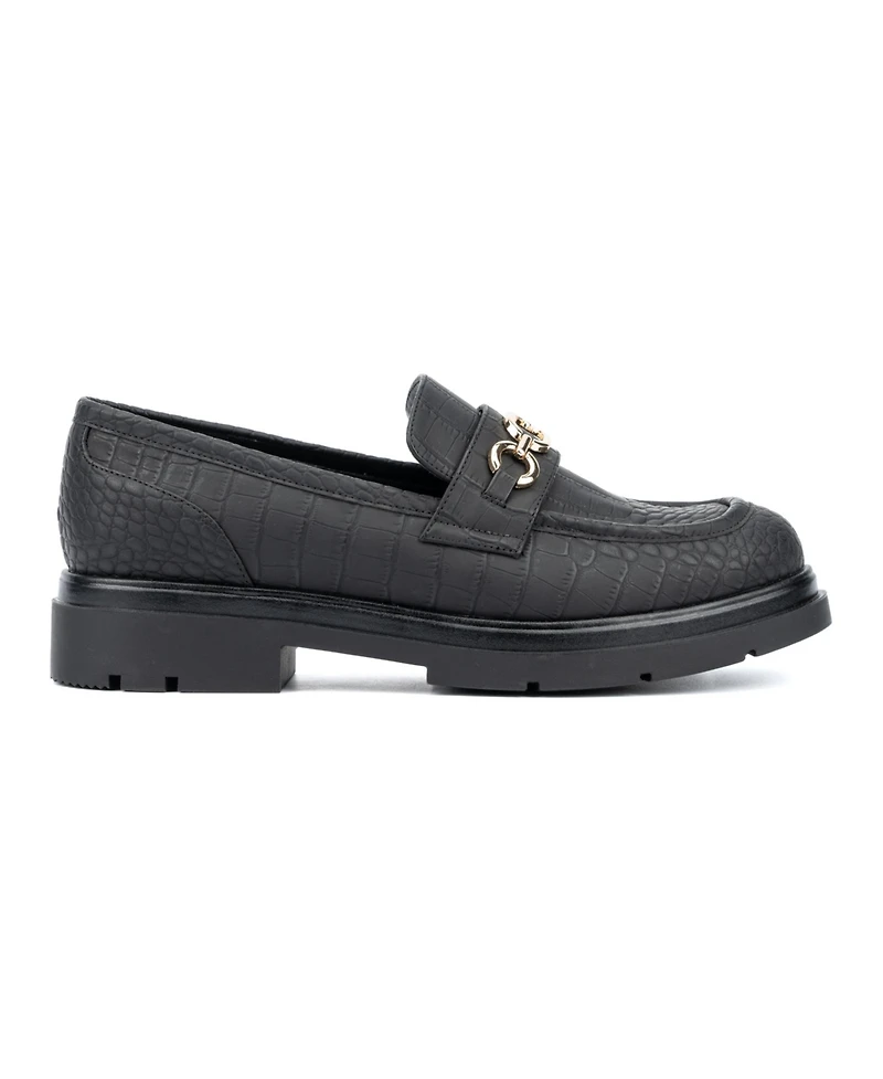 New York & Company Women's Alodie Chain Croc Embossed Loafers