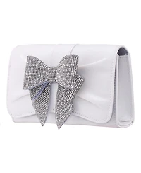 Nina Tiered Crystal Bow Flap Clutch