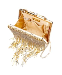 Nina Crystal Chain Cascade Fringe Satchel Bag