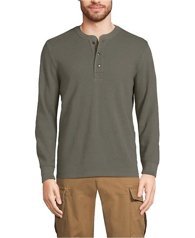 Lands' End Big & Tall Long Sleeve Thermal Waffle Henley