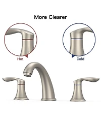 gaomon Bathroom Sink Faucet, Faucet for Bathroom Sink, Widespread Brushed Nickel Bathroom Faucet 3 Hole (Brushed Nickel 2 Packs)