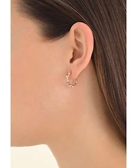Rosefield Chaton Hoops Rhodium Plated Stainless Steel