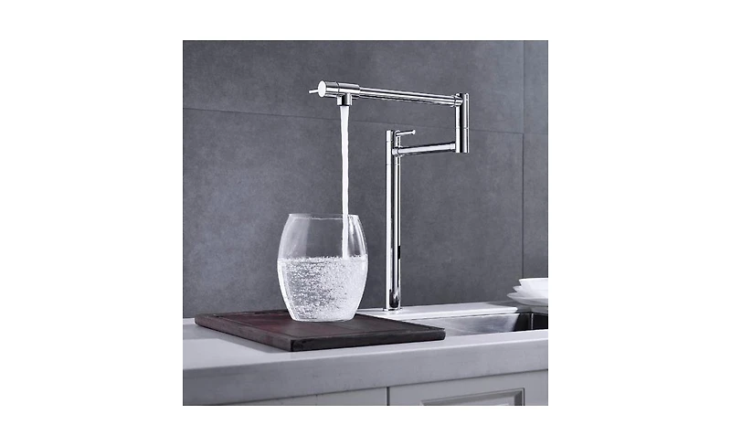 Slickblue Pot-Shaped Filler Folding Kitchen Faucet with Extended Handle – Versatile and Space-Saving Design
