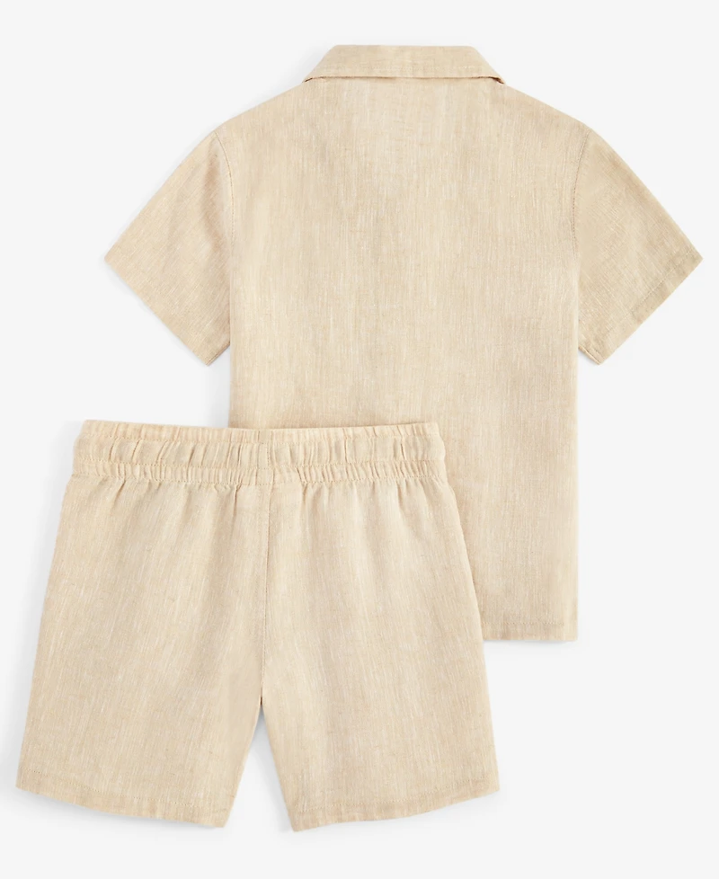 Epic Threads Toddler Boys 2T-4T Two-Tone Button-Down Shirt & Shorts, Exclusively at Macy's