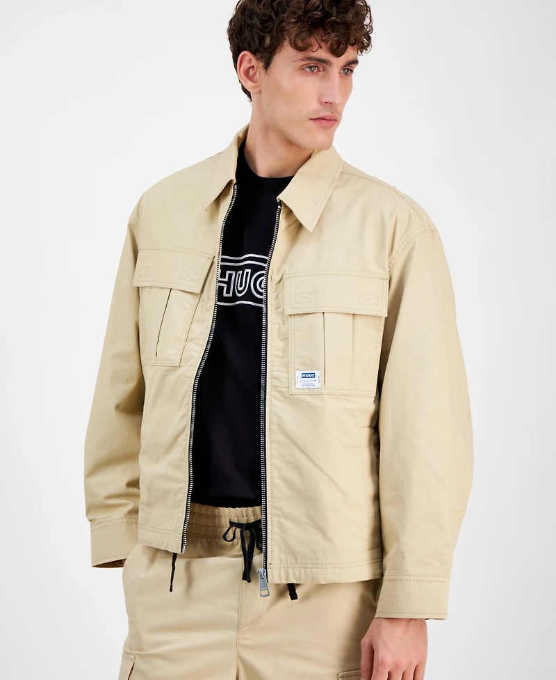 Hugo by Hugo Boss Men's Bino Long Sleeve Four-Pocket Zip-Front Jacket