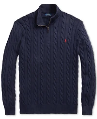 Polo Ralph Lauren Men's Big & Tall Cable-Knit Cotton Quarter-Zip Sweater