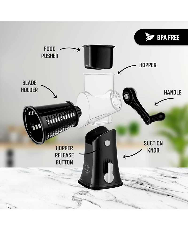 Rotary Cheese Grater with 5 Interchangeable Stainless Steel Blades