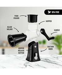 Rotary Cheese Grater with 5 Interchangeable Stainless Steel Blades