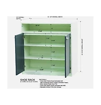 Kings Brand Furniture Marcy 2-Door Shoe Storage Cabinet, White