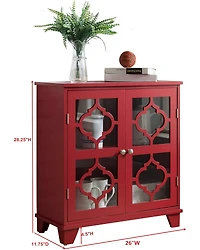 Kings Brand Furniture Red Finish Wood Buffet Cabinet Console Table