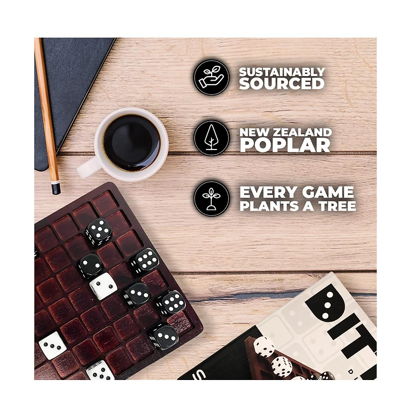 Swooc Games - Dittle - Dice Battle | Ages 6+ | Unique Wooden Coffee Table Games For Adults And Family | Best Board Games For Kids