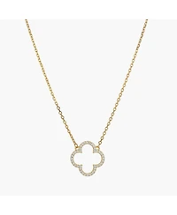 Sterling Silver 18k Gold Plated Aria Clover Necklace – Charming Detail, Whimsical Touch