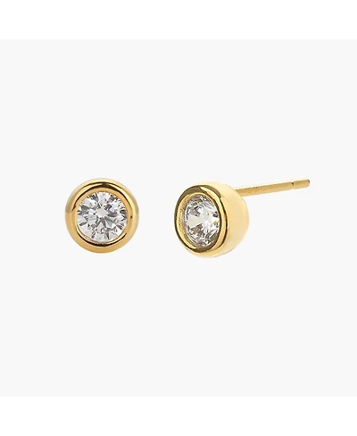 Sterling Silver 18k Gold Plated Margot Stud Earrings – Dainty Summer Earrings, Lightweight, Vacation Style, Warm Weather Look