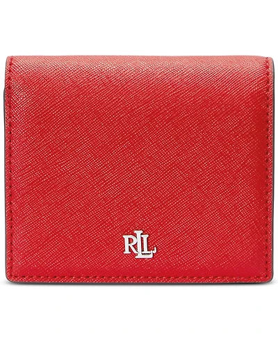 Lauren Ralph Lauren Crosshatch Leather Compact Wallet