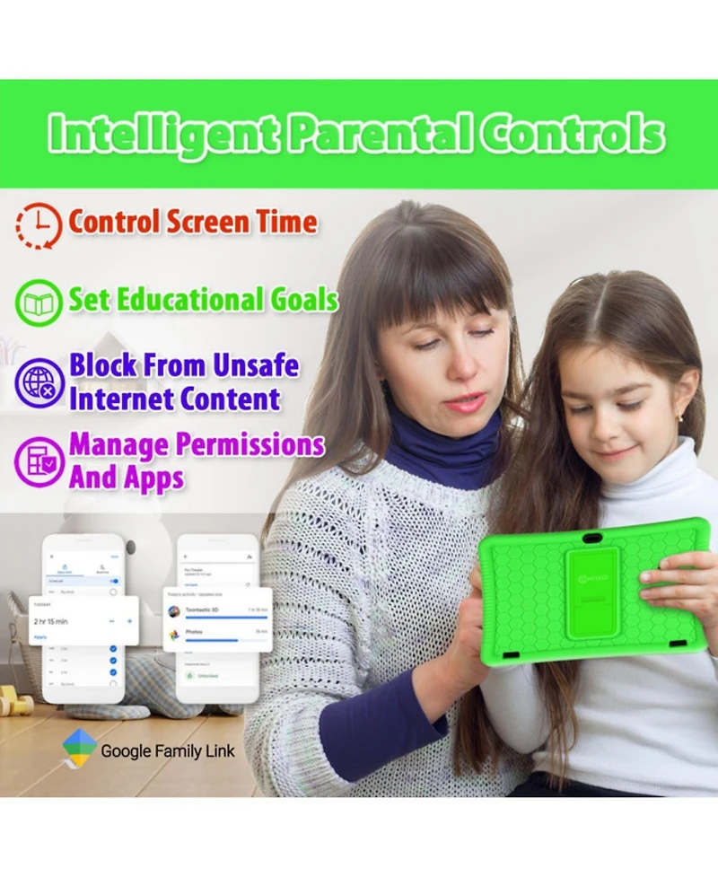 Contixo 10"Kids Tablet 32GB, Includes 80+ Disney Storybooks & Stickers, Kid-Proof Case with Kickstand & Stylus, (2024 Model)