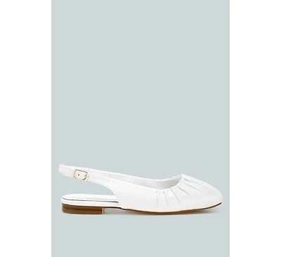 Cheeni Satin Square Toe Flat Slingbacks