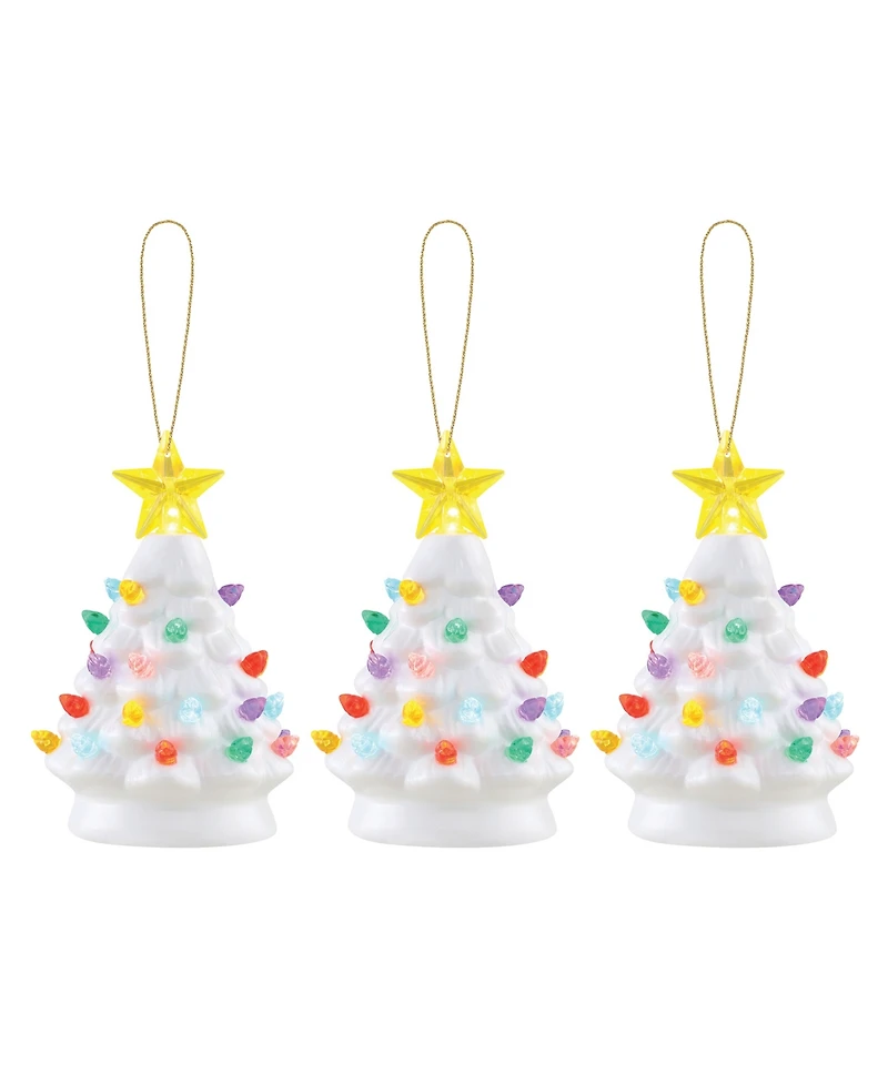 Mr. Christmas 5" Nostalgic Ceramic Tree Ornaments, Set of 3