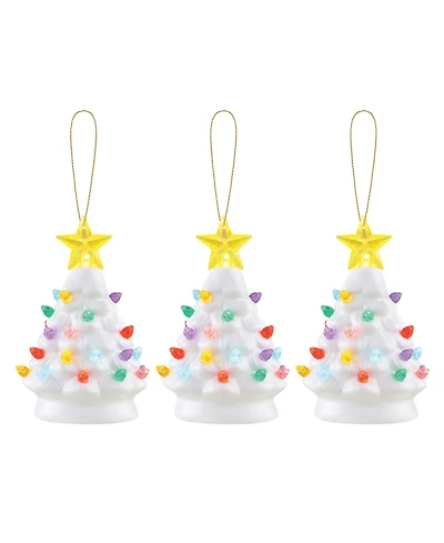 Mr. Christmas 5" Nostalgic Ceramic Tree Ornaments, Set of 3