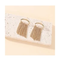 Sohi Women's The Hanging Chain Bar Drop Earrings