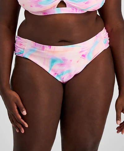 Salt + Cove Trendy Plus Tie-Dye Side-Tab Bikini Bottoms, Created for Macy's