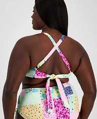 Salt + Cove Plus Patchwork Bikini Top, Created for Macy's