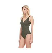 Gottex Women's Lattice Surplice One Piece Swimsuit