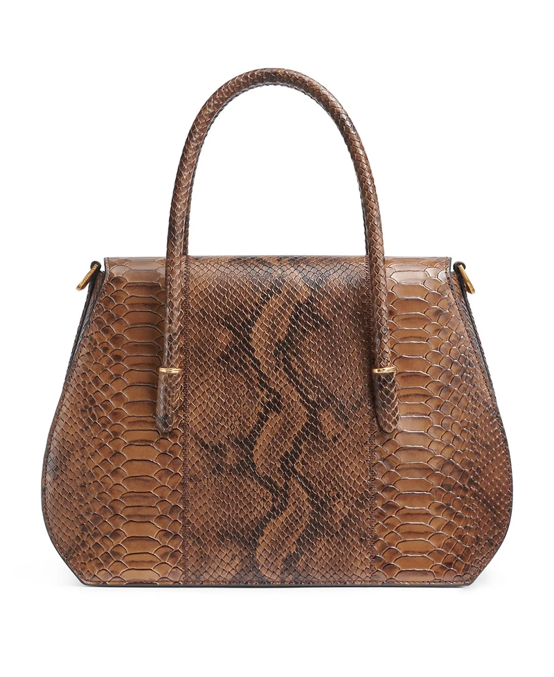 Donna Karan New York Bellerose Double Top Handle Python Satchel