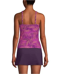 Lands' End Women's V-Neck Wrap Underwire Tankini Swimsuit Top