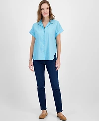 Nautica Jeans Women's Collared Button-Front Camp Shirt