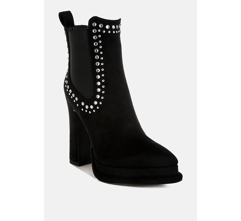 Dalton Studs Embellished High Ankle Boots