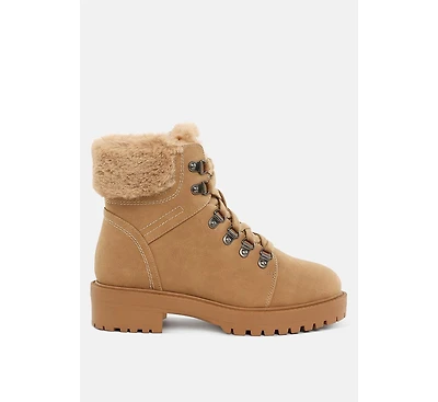 Maranta Faux Fur Collar Ankle Boots