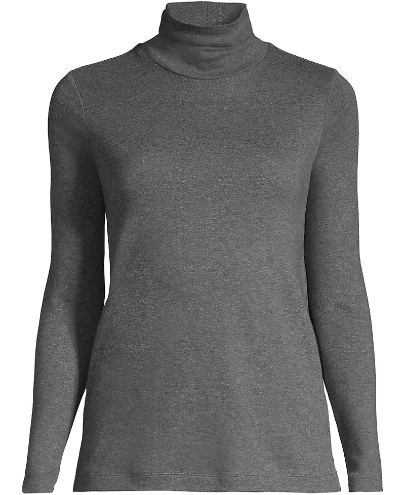 Lands' End Plus Size Supima Cotton Fitted Long Sleeve Turtleneck