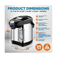 NutriChef 3L Digital Hot Water Dispenser with Adjustable Temperature and 360 Rotating Base - NCHUD43