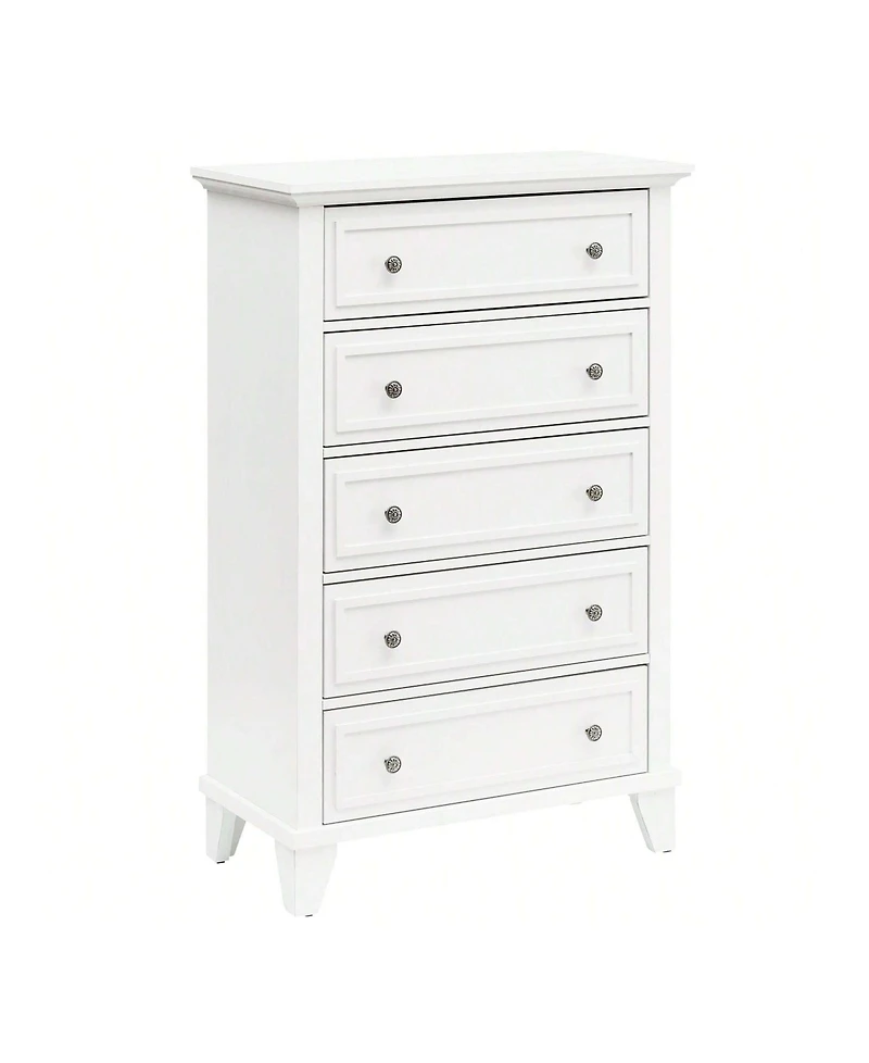 Chest Of Drawers, 5-Layer Dresser For Bedroom, Living Room, Entryway And Closet, Chest Of Drawers With Metal Handles, Tv Stand