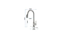 Single Handle Kitchen Sink Faucet – High Arc Design with Pull-Down Sprayer in Brushed Stainless Steel Finish