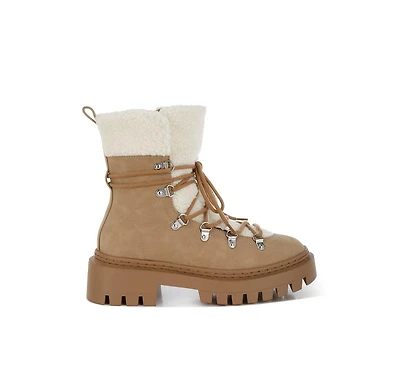 Omul Fleece & Faux Leather Boots