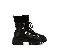 Omul Fleece & Faux Leather Boots