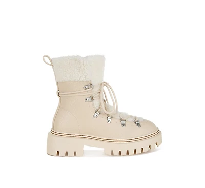 Omul Fleece & Faux Leather Boots
